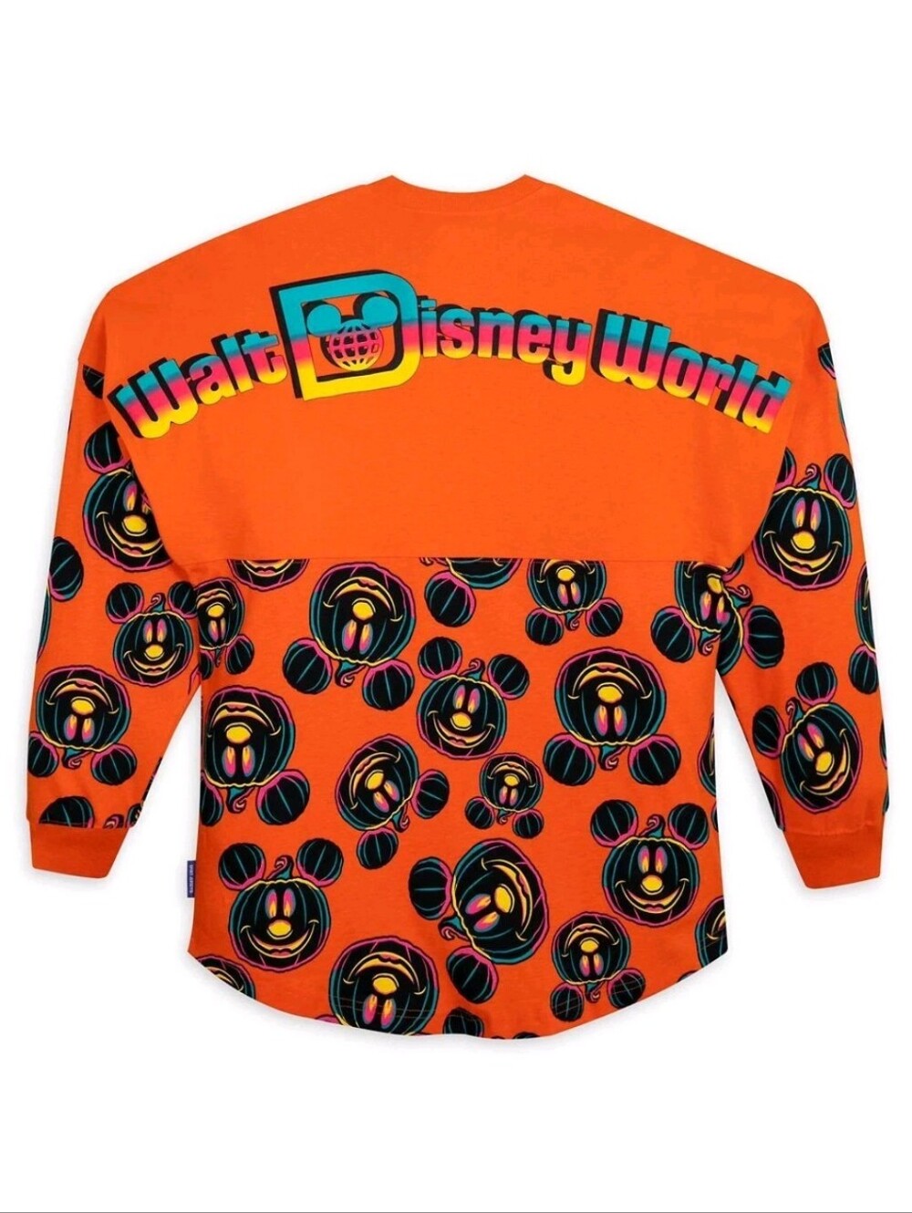 Disney World Halloween Spirit Jersey Orange Black Mickey Jack O'lantern Small